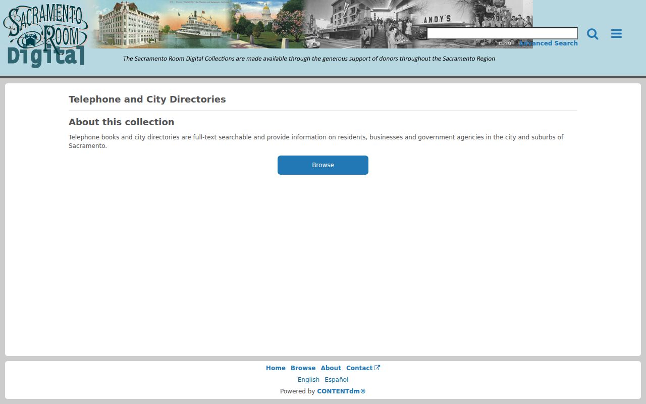 Elk Grove city directory collection in a digitized Sacramento archive