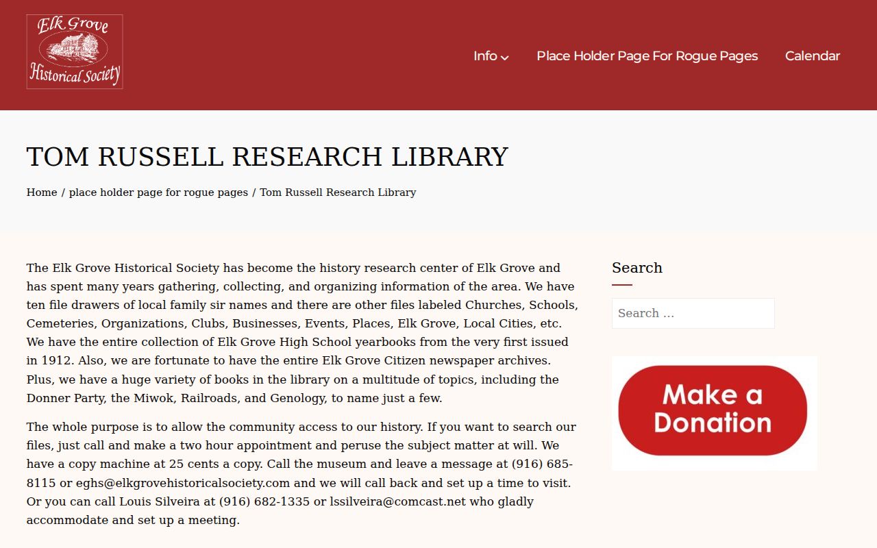 Elk Grove city directory research with local historical society files