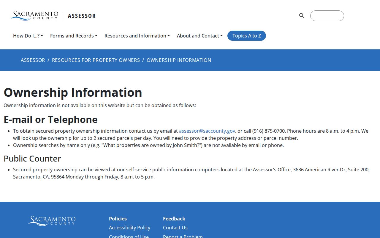 Elk Grove street directory assessor ownership information
